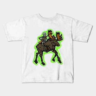 Creepy Alaska Moose Zombie Skeleton Hunter Kids T-Shirt